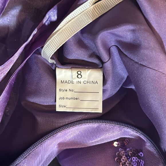 Women’s Purple Mermaid Fit Prom Party Dress Sparkly Sequins Lace Up Back Size 8 - Picture 9 of 12